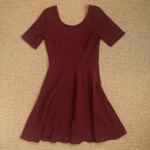 Burgundy Skater Dress